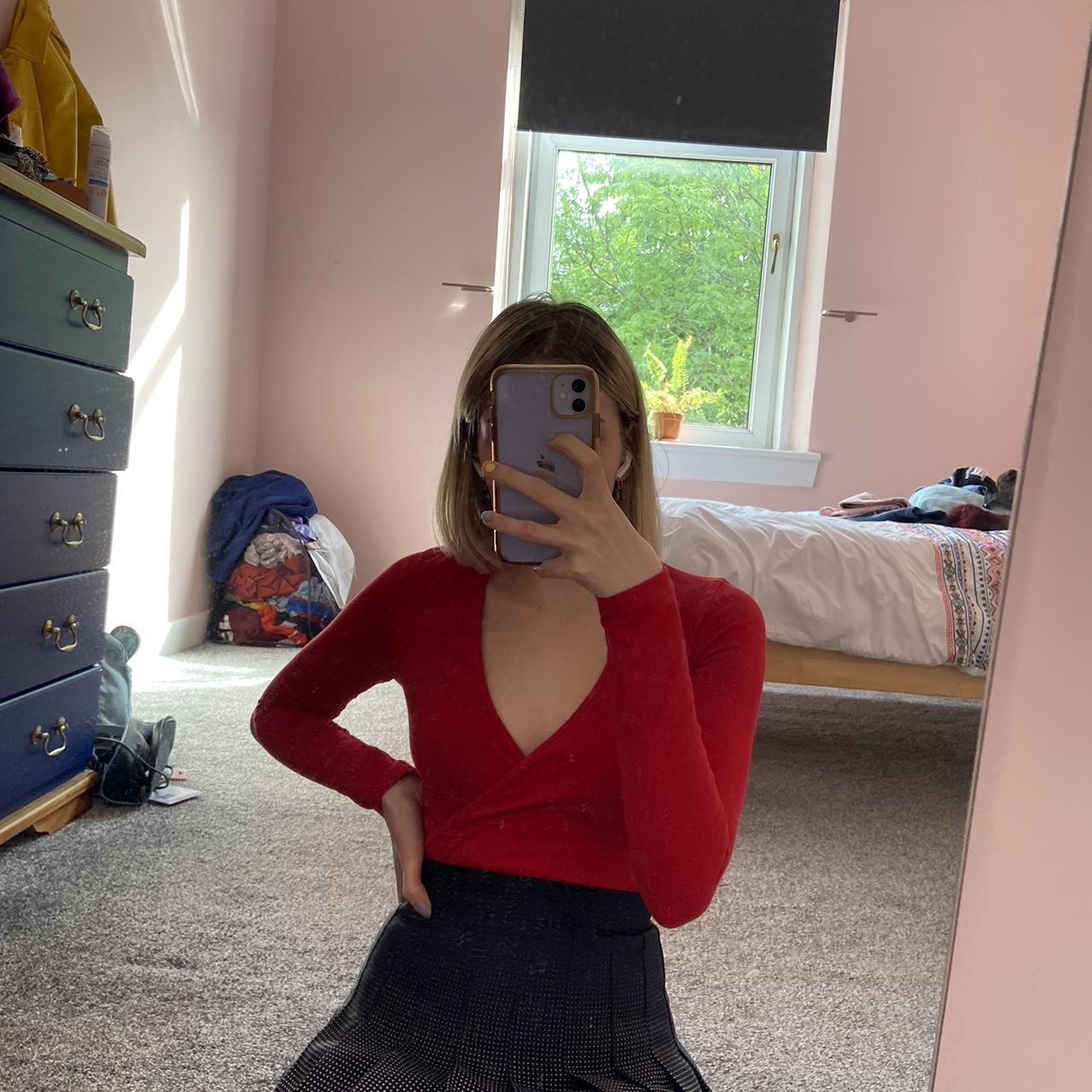 American Apparel Red Long in good condition... - Depop