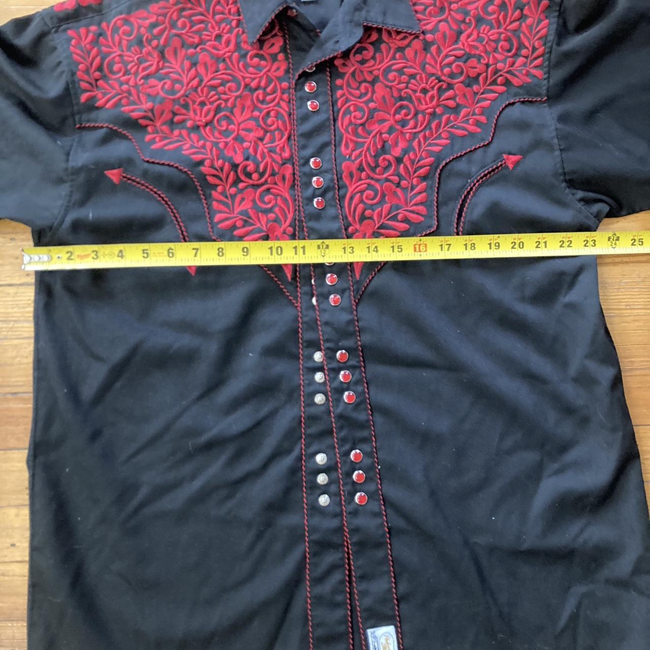 Panhandle Men's Black and Red Shirt | Depop