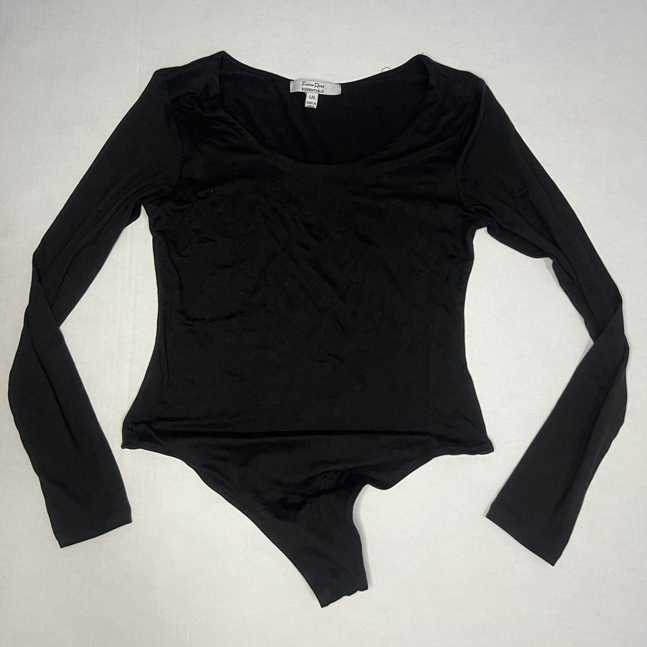 Black long sleeve bodysuit - Depop