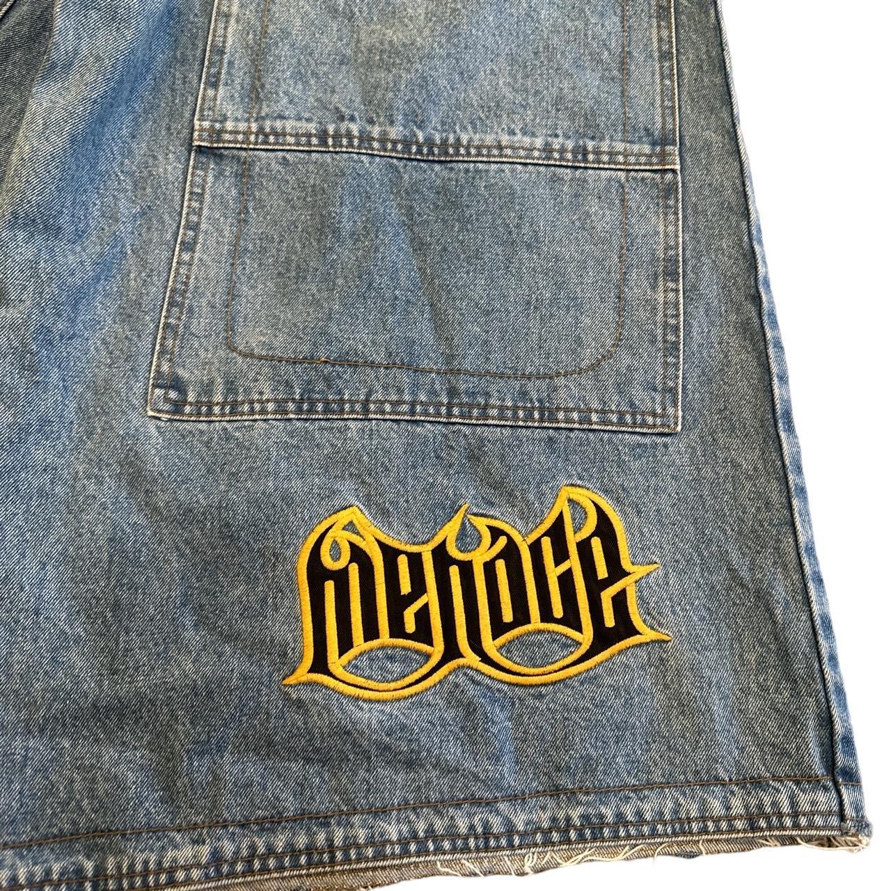 Menace Jeans Super rare Baggy Wideleg embroidered... - Depop