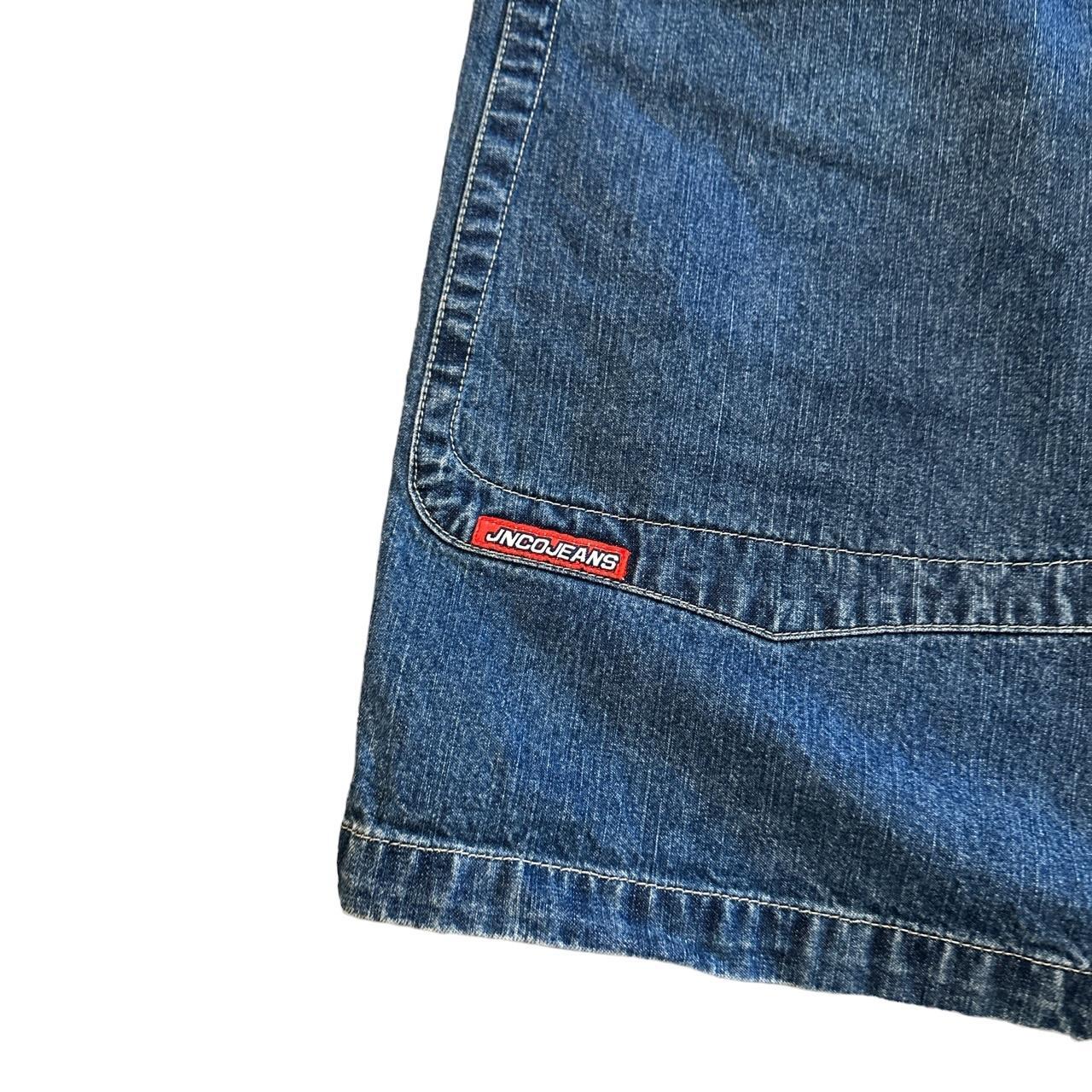 Jnco jeans Flaming ace Jean shorts True vintage... - Depop