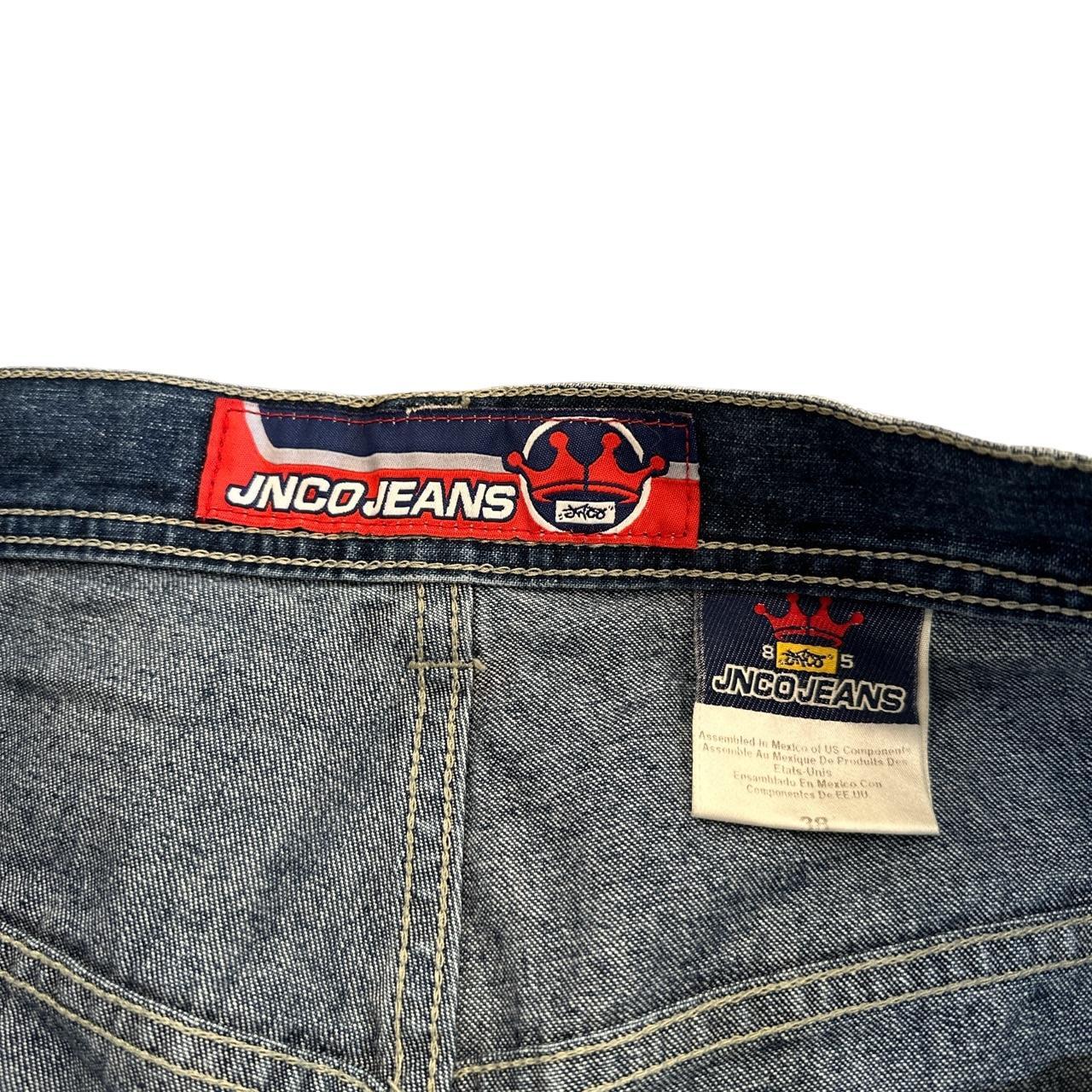 Jnco jeans Flaming ace Jean shorts True vintage... - Depop