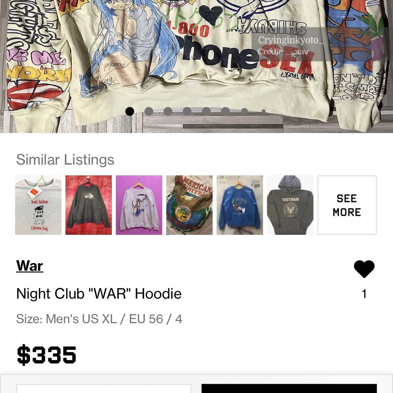 Nightclub “War” Hoodie Size:XL #streetwear - Depop