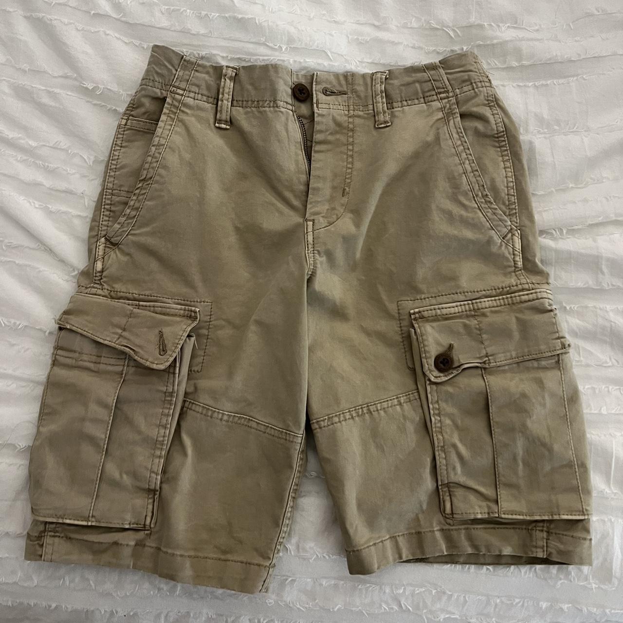 mens american eagle tan cargo short baggy cargo... - Depop