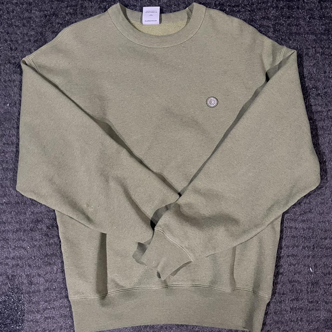 Polar Skate Co Men's Green and Khaki Sweatshirt | Depop