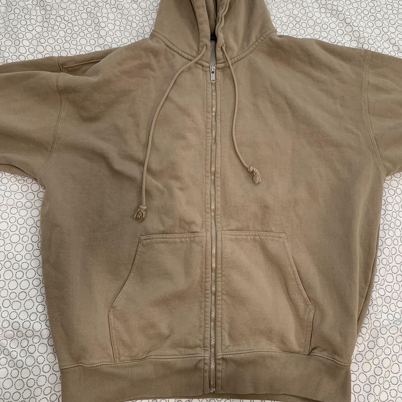 Brandy Melville brown oversized zip up hoodie - Depop