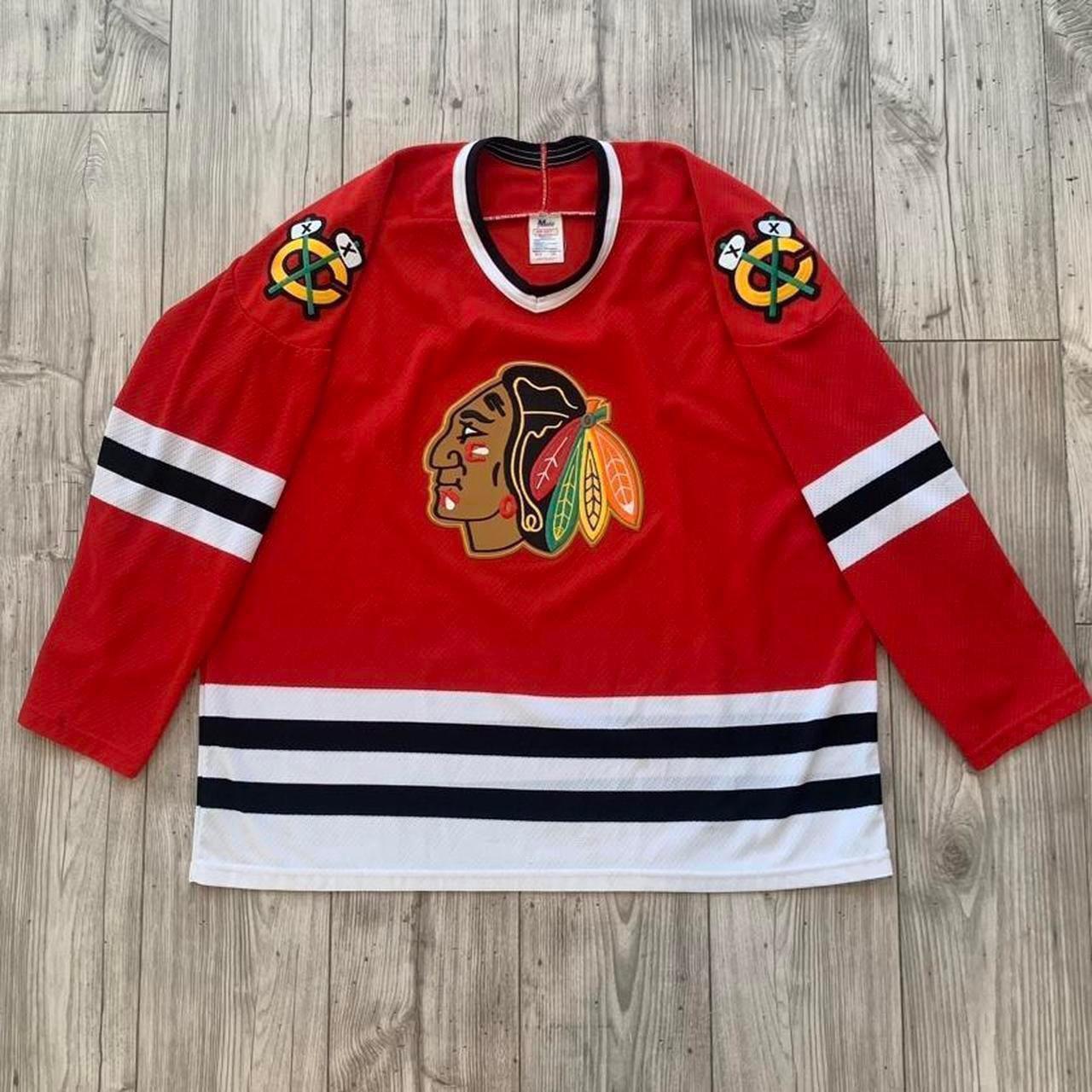Vintage Chicago Blackhawks no.9 Hockey jersey Size: - Depop