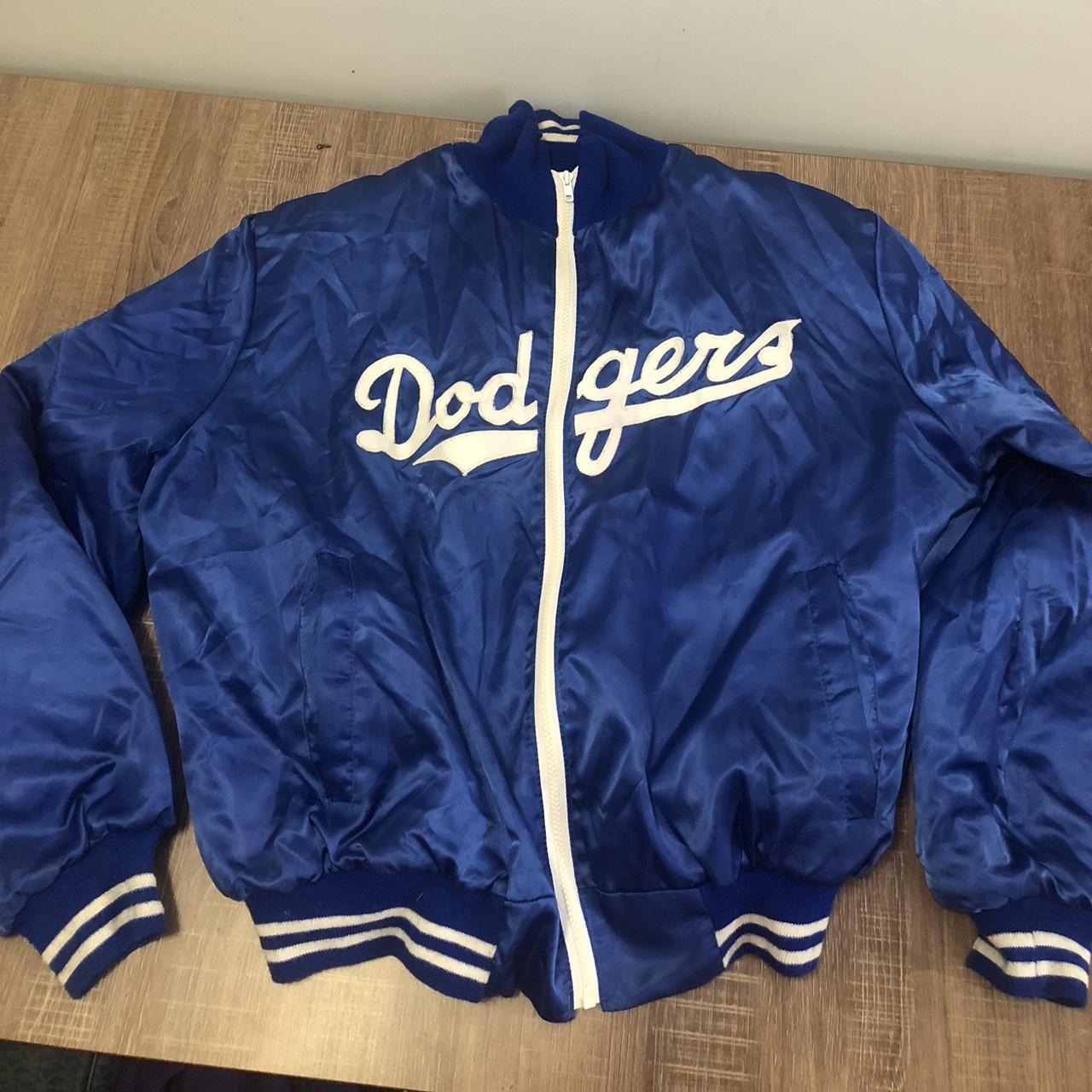 Vintage Danny Goodman Los Angeles Dodgers Jacket Blue Satin Bomber