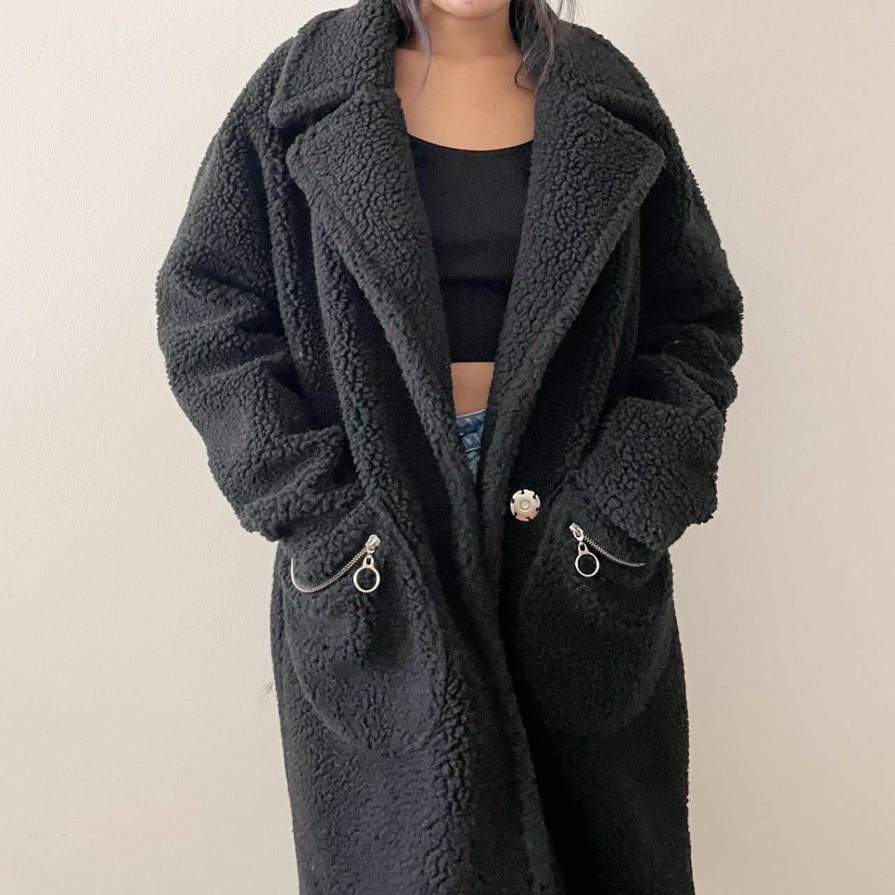 Missguided Women's Black Coat Depop