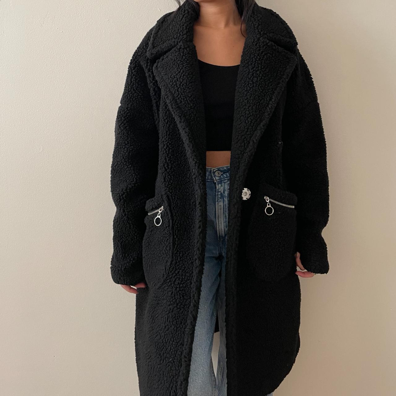 Missguided Women's Black Coat Depop