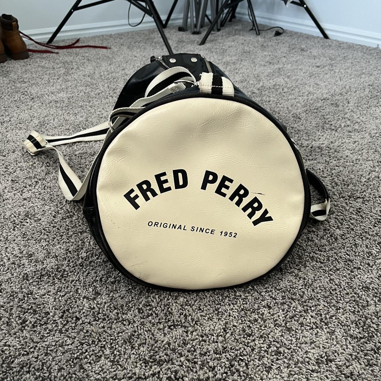 Fred Perry Duffel Bag One of the zippers comes... - Depop