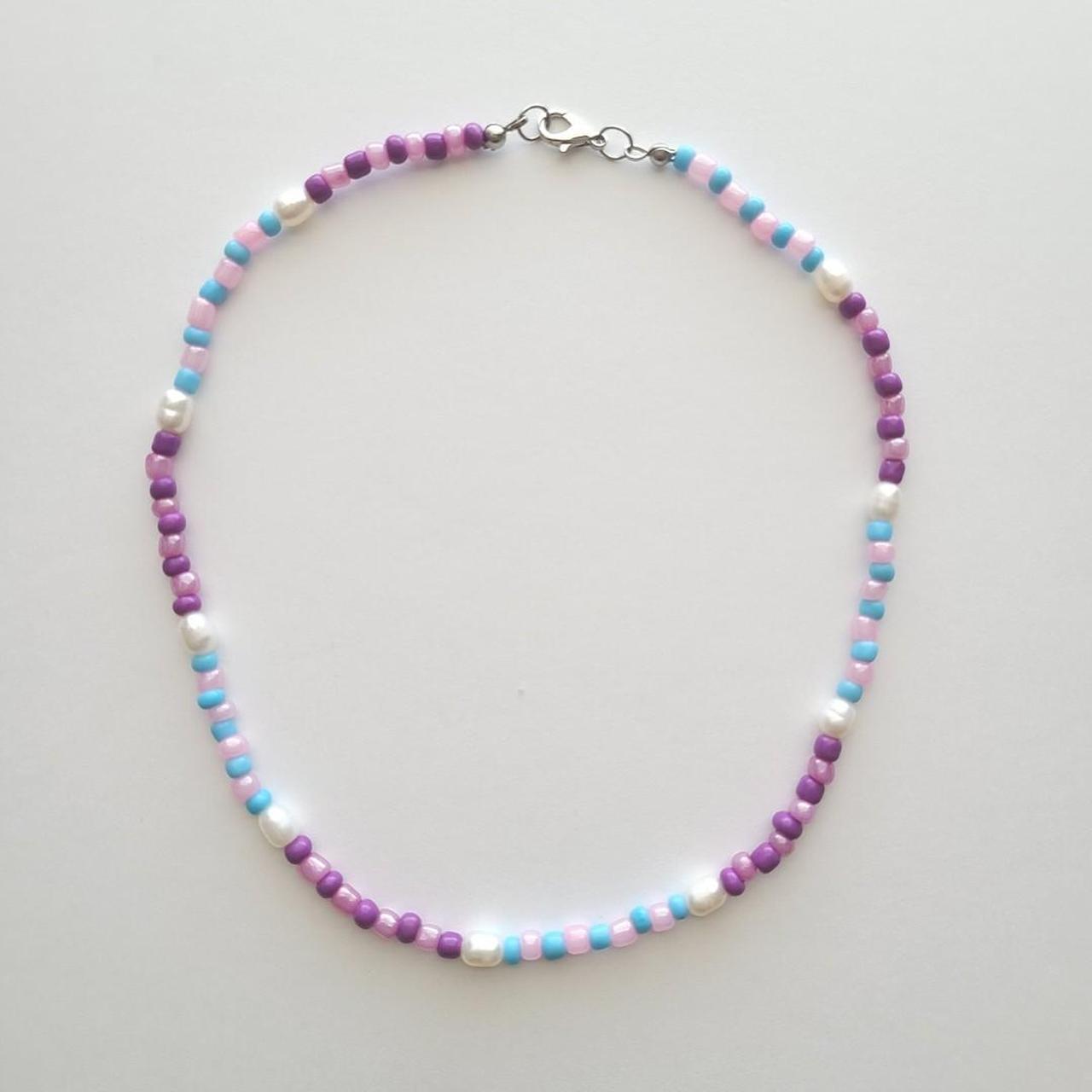 Seed Pearl Rope Necklace | Mociun Pink