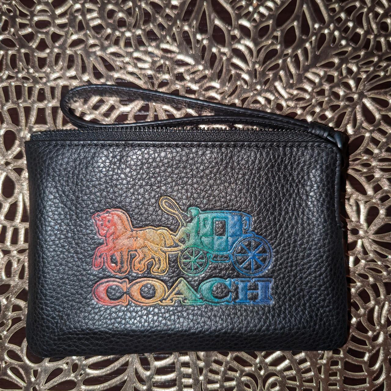 Coach Zip Small Metallic Leather Card Case