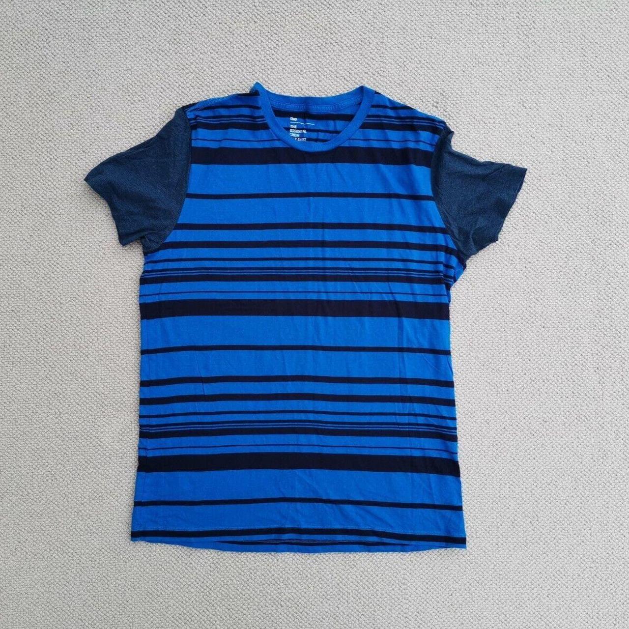 Gap Shirt Adult Large Blue Striped Crew Neck Work... Depop