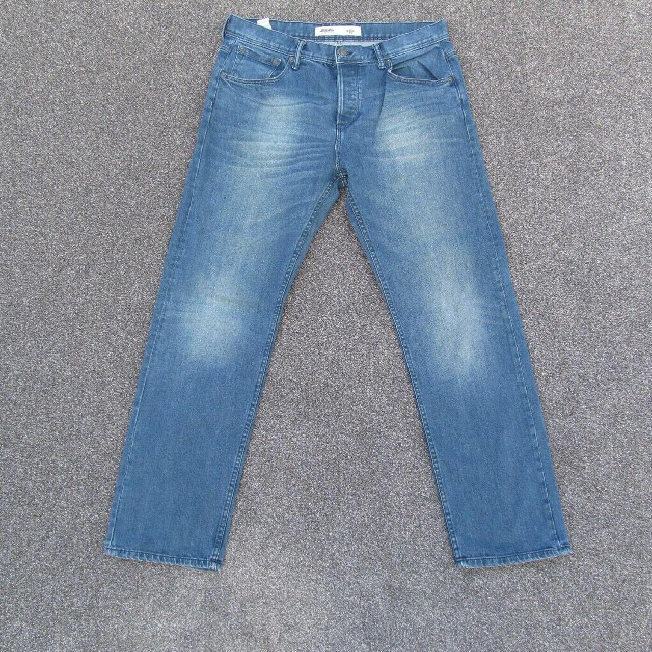 Burtons Menswear Jeans Mens 34x29 Blue Straight Fit... Depop