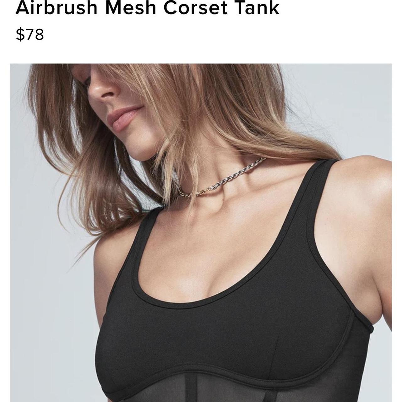 Airbrush Mesh Corset Tank by Alo Yoga in black size - Depop