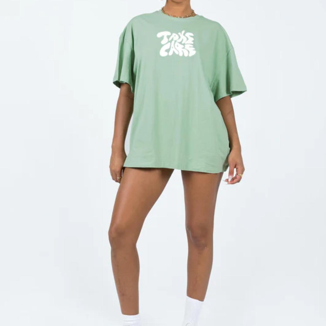 TAKE CARE OVERSIZED TEE GREEN (Princess Polly) Depop