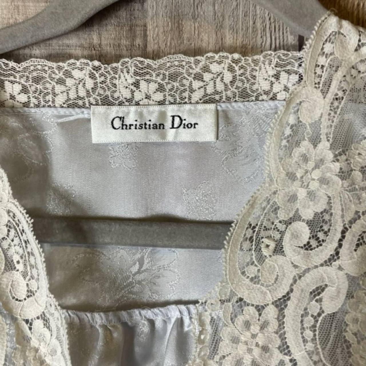 Christian Dior Women's Blue and Cream Pajamas | Depop