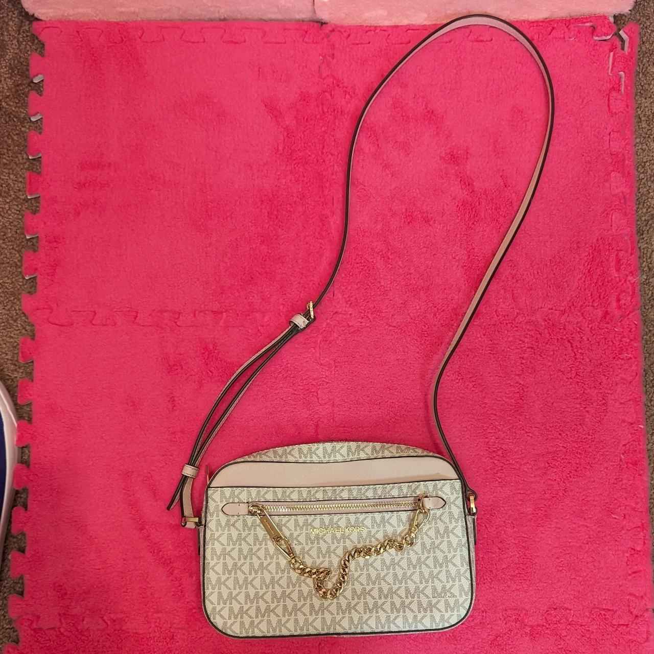 Michael Kors rose gold crossbody chain wallet/purse - Depop