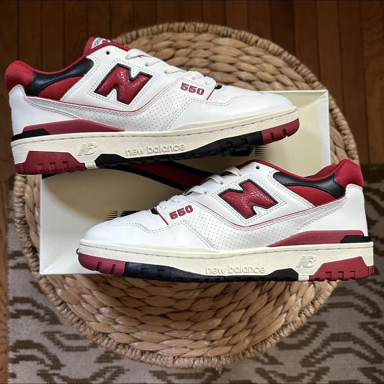 AIME LEON DORE X NEW BALANCE 550 RED 2020 BB550AE1... - Depop