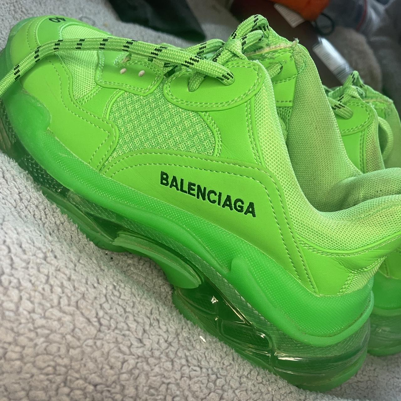 Balenciaga Men's Green Trainers Depop