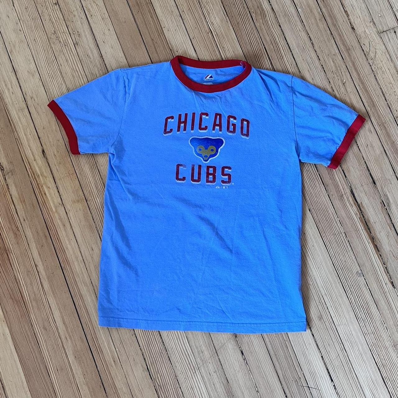 Vintage Chicago Cubs Tee hard to find item, red - Depop