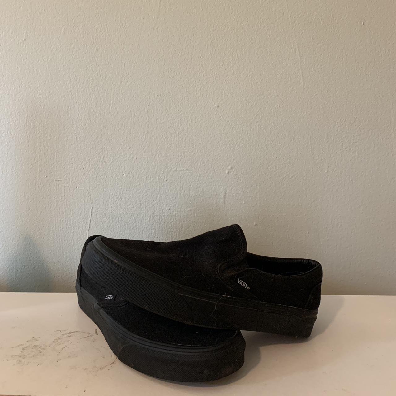 Black Vans Loafers Worn once vans womens... Depop
