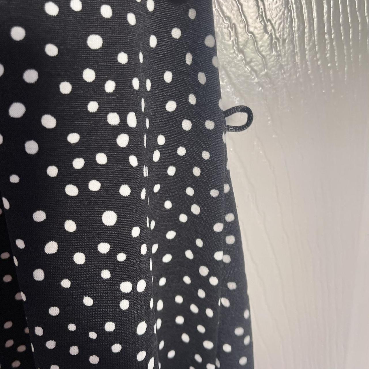 Zara Black And White Polka Dot Dress With Belt Loops Depop