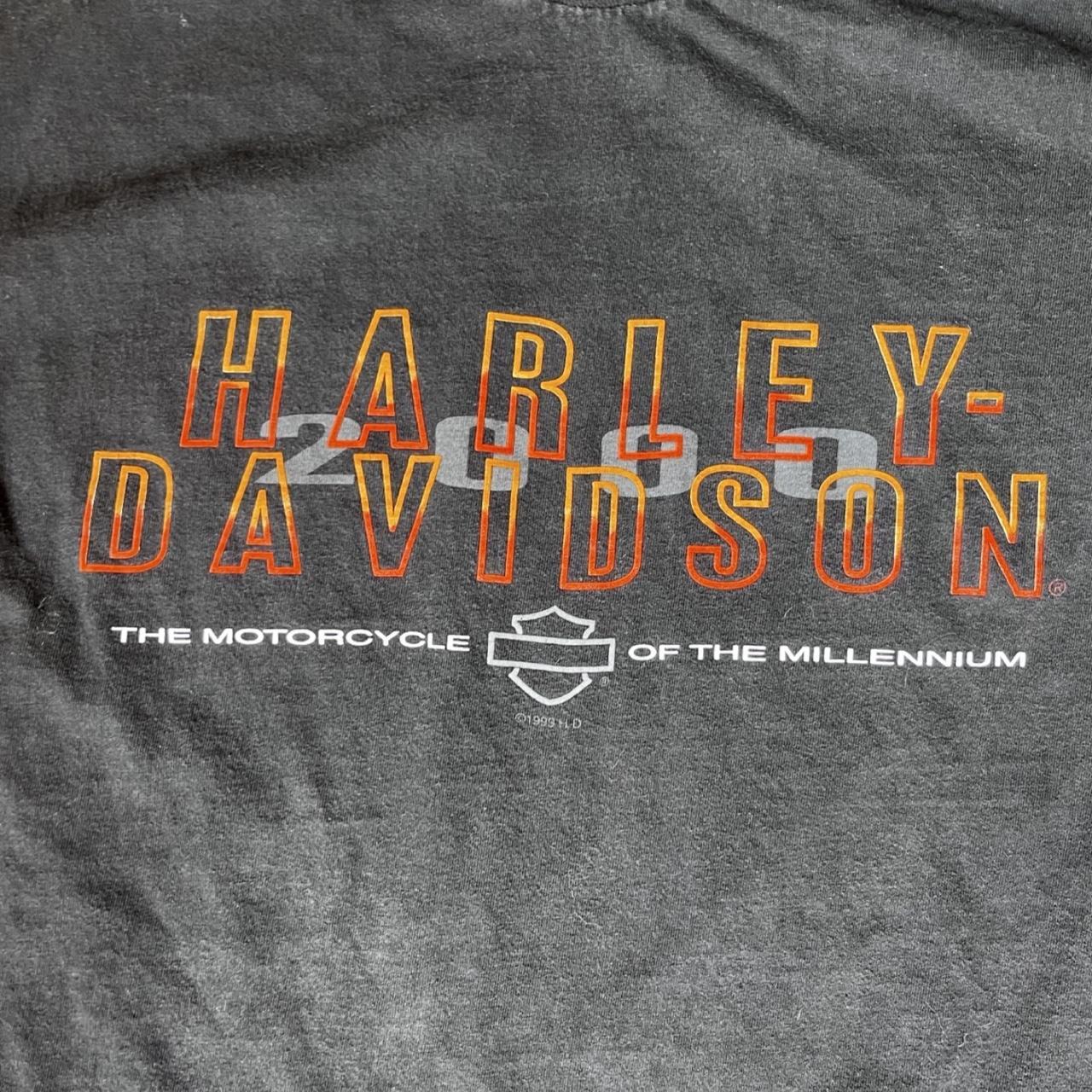 Harley Davidson Men's Black and Orange T-shirt | Depop