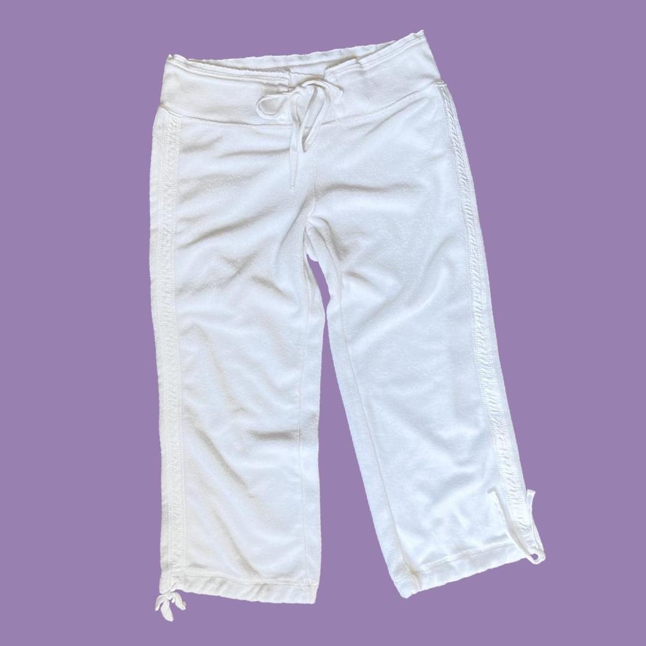 Y2K white french Terry Capri athletic pants Low... - Depop