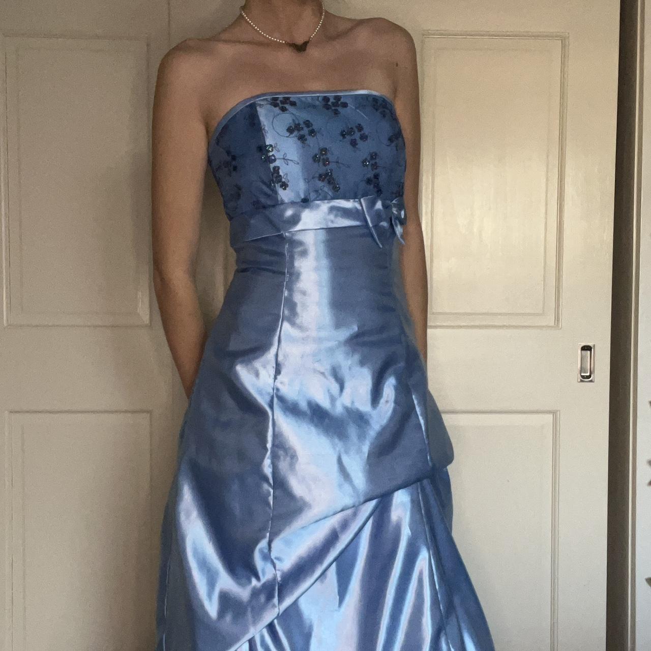 Vintage Blue Prom Dress By Jessica McClintock For Depop   P0 