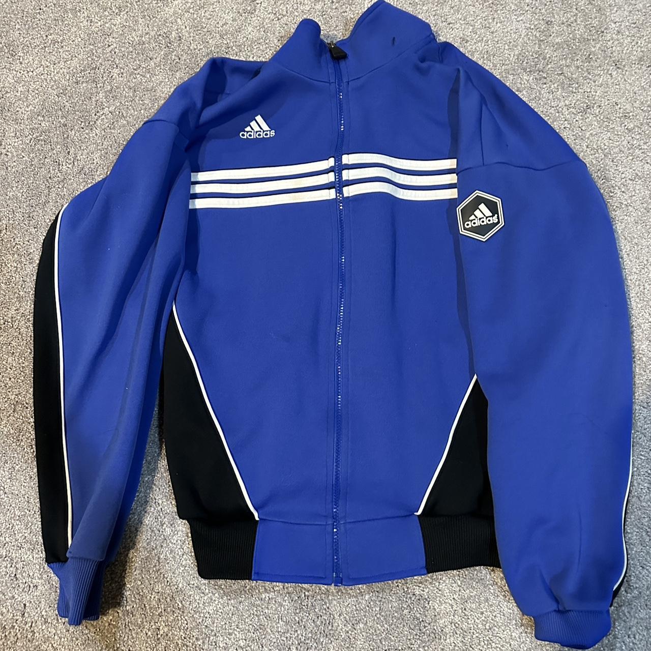 Blue Adidas Track Jacket size medium no... Depop