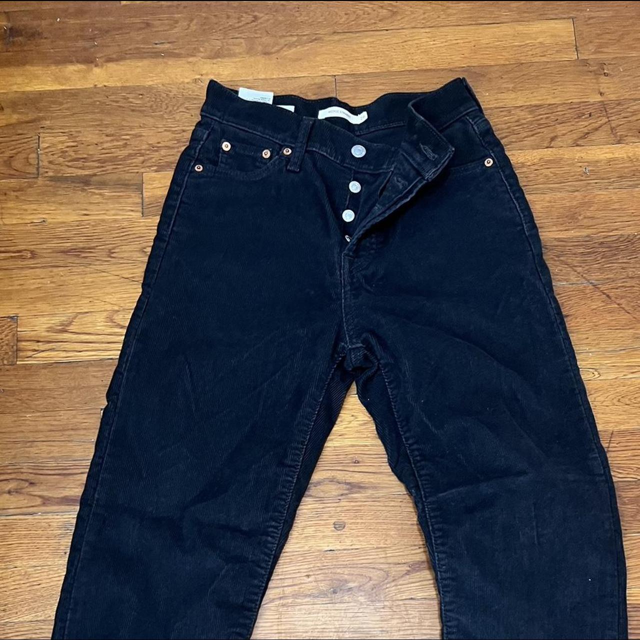 black corduroy levi straight jeans - Depop