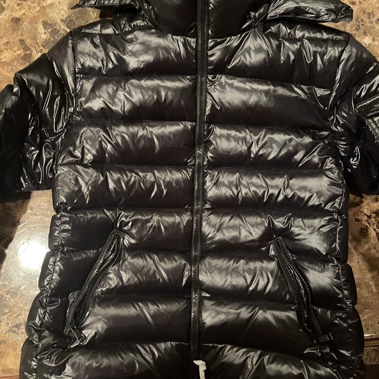 black moncler puffer jacket brand new with tags size... - Depop