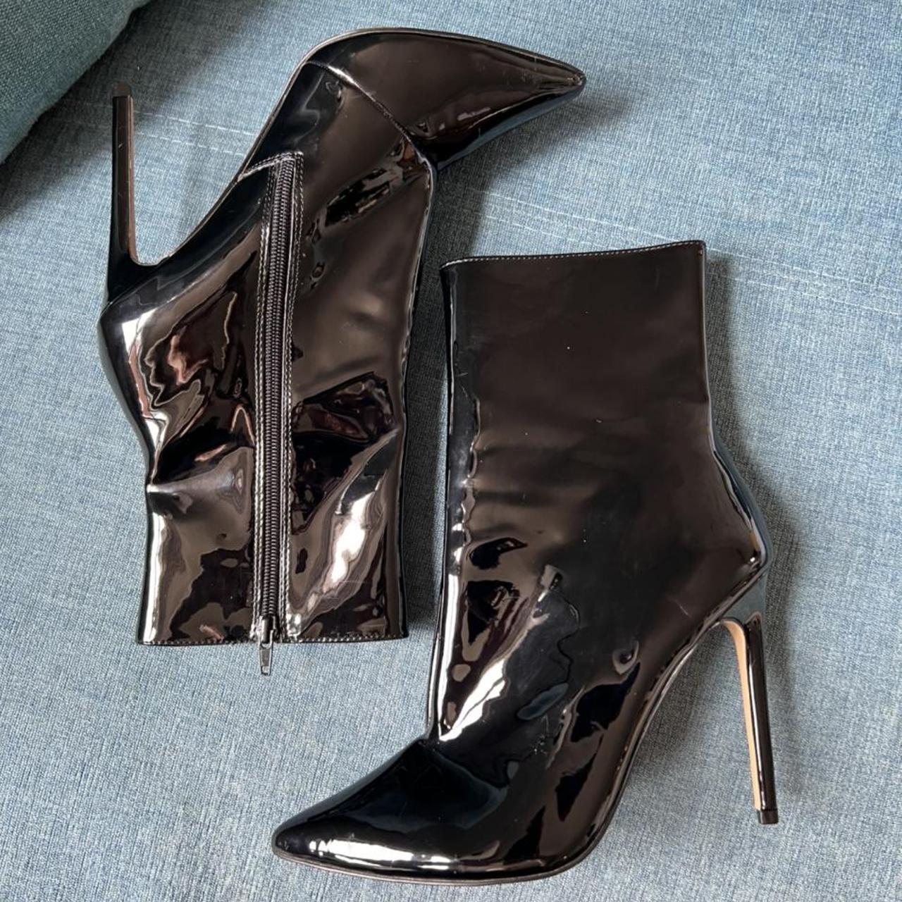 Steve madden patent cheap leather boots