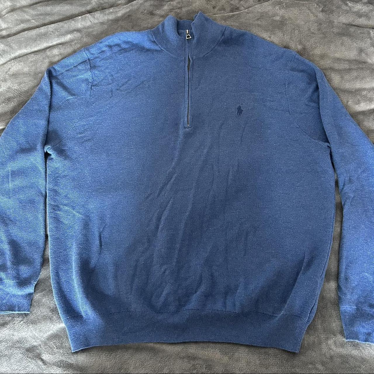 Ralph Lauren quarter zip Color: Blue Size:... - Depop