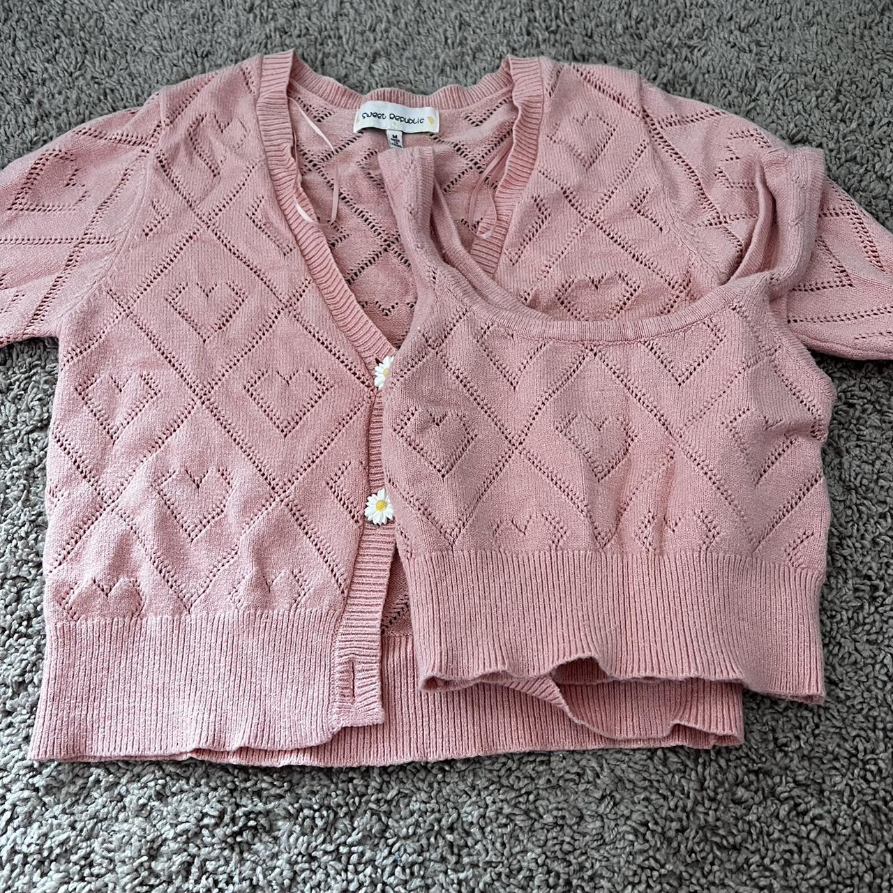 Medium cardigan and matching tank top, both tops... Depop