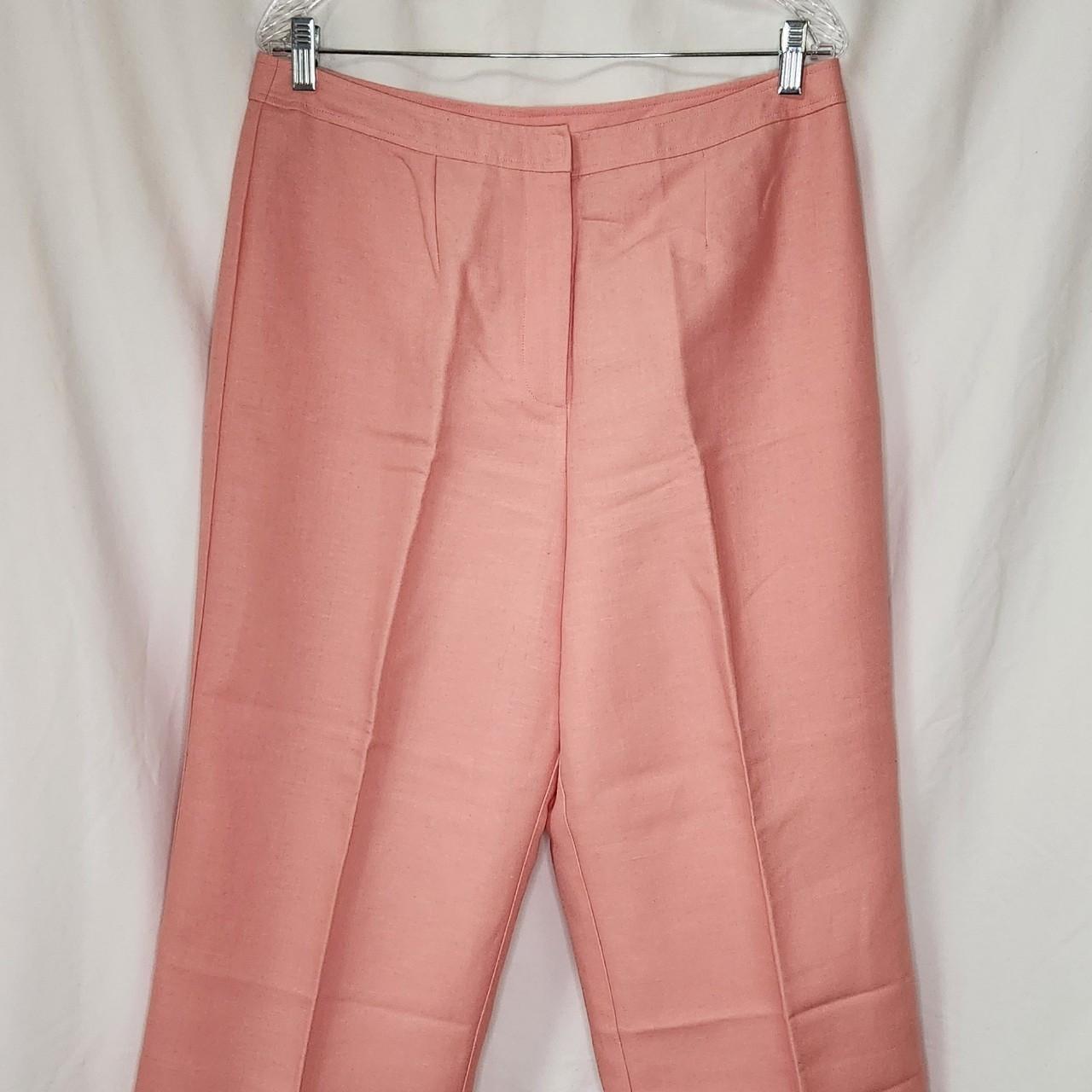 Vintage coral pink wide-leg cropped trousers, Depop