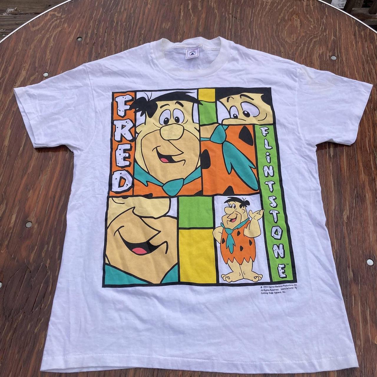 90s Hanna Barbera Flintstone FRED T-Shirt Vintage... - Depop