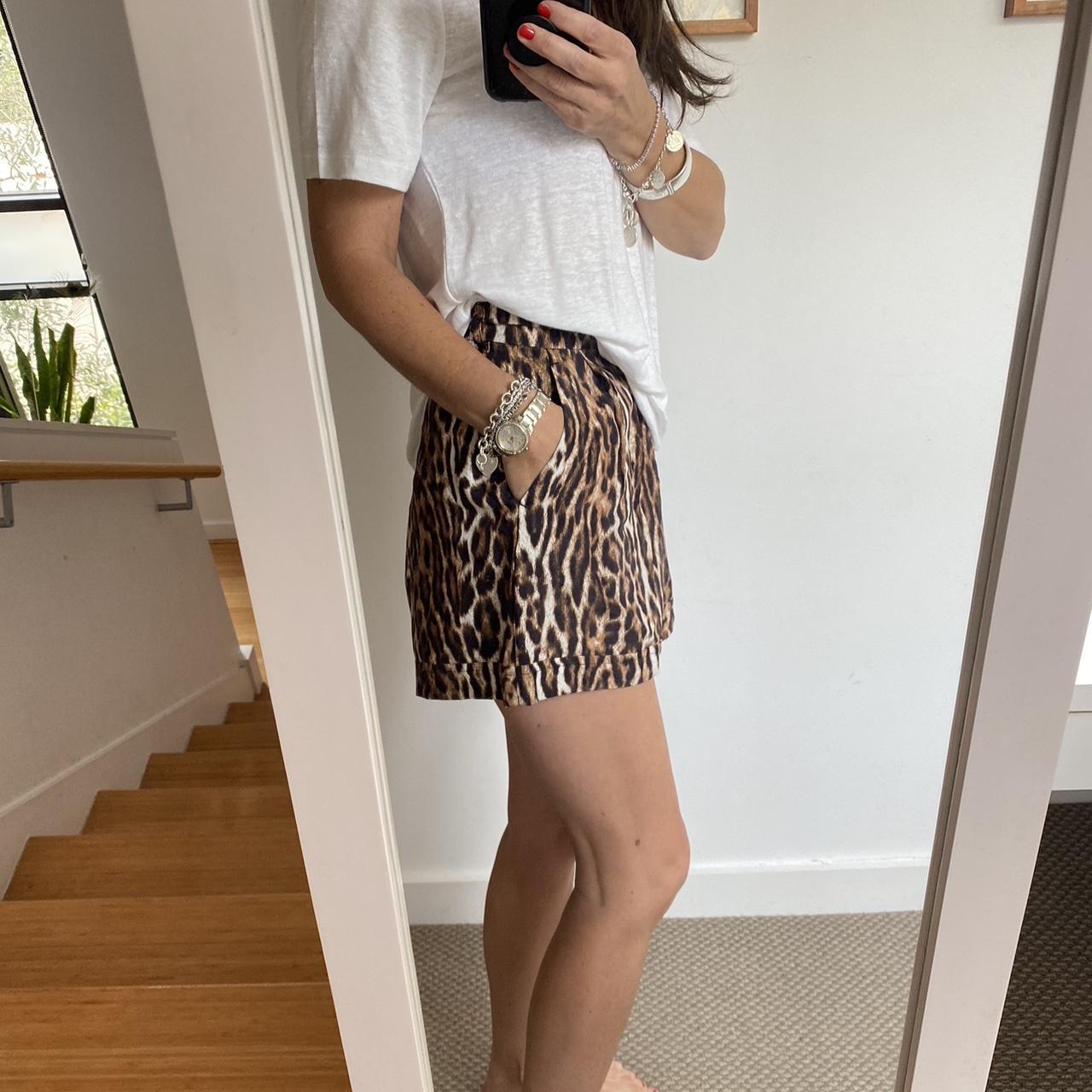 R13 Pleated High Rise Short Leopard Print R13 High