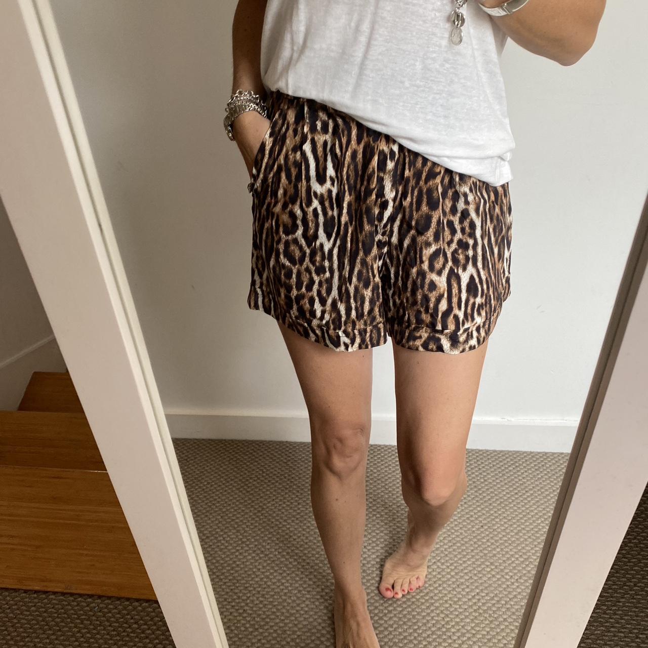 R13 Pleated High Rise Short Leopard Print R13 High