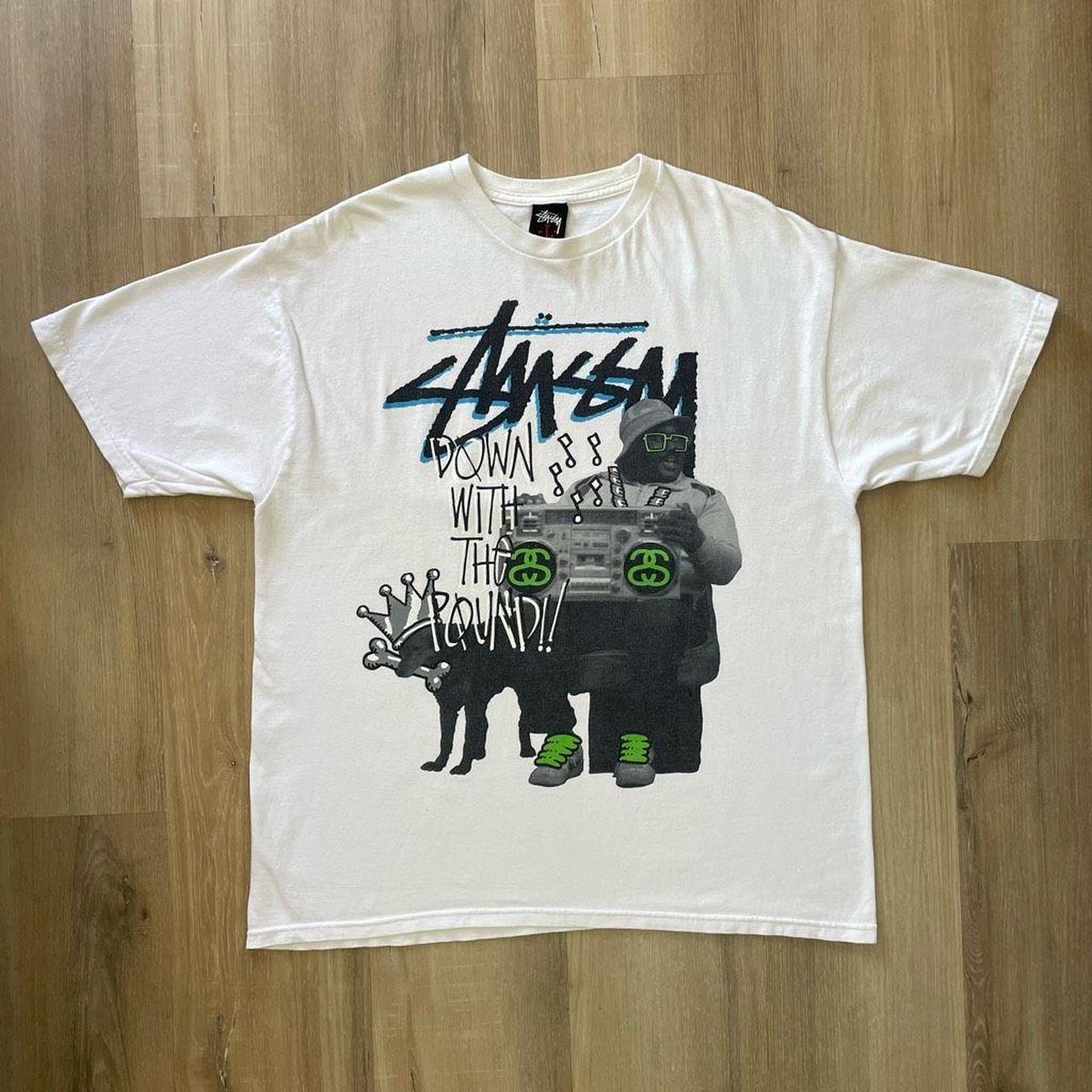 Stussy Down With the Pound White Streetwear Short... - Depop