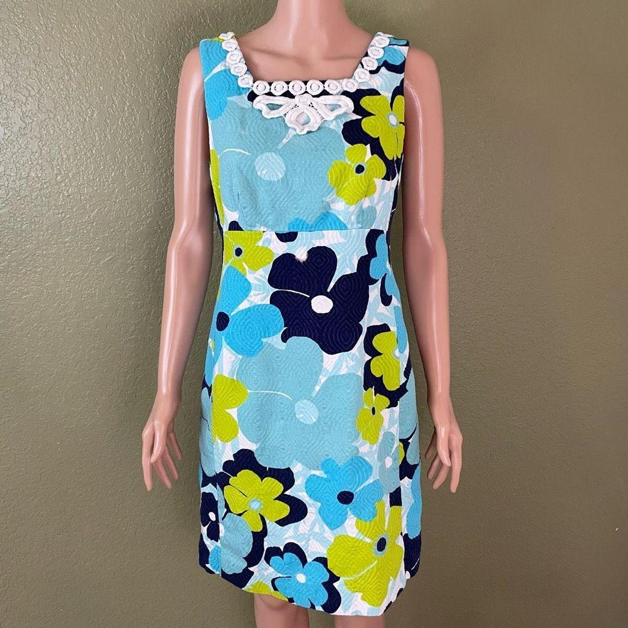 Lilly Pulitzer Adelson Floral Shift Midi Dress - Depop