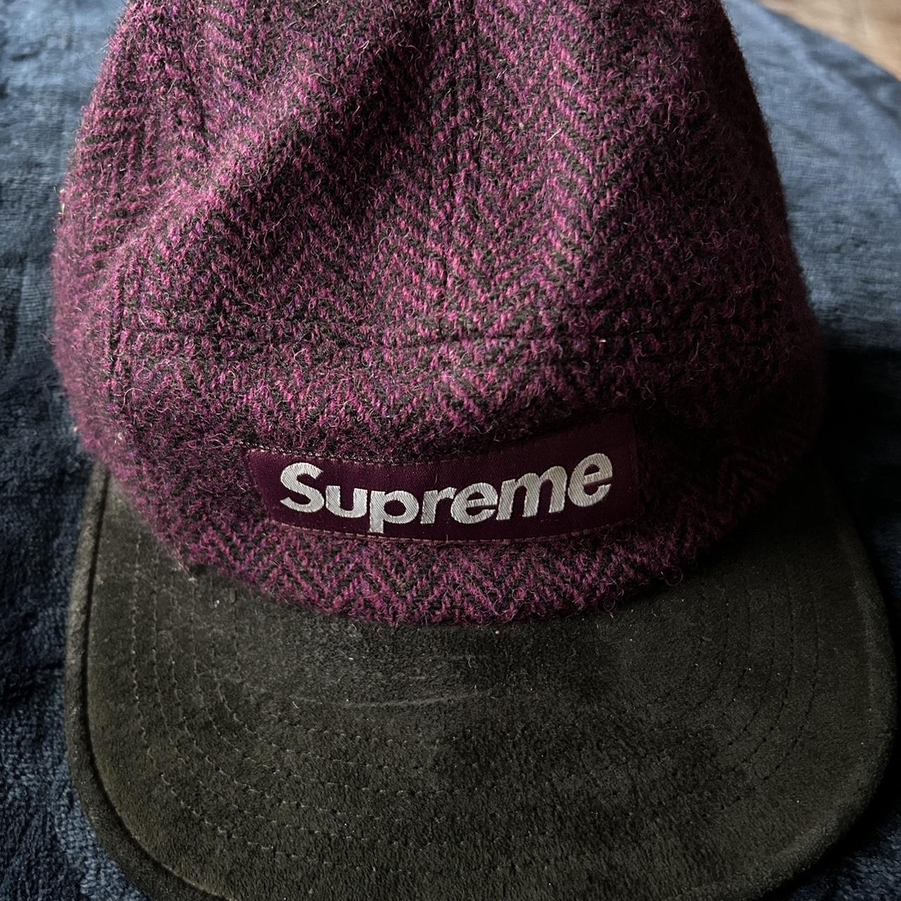 Supreme Harris Tweed Herringbone Camp Cap | Depop