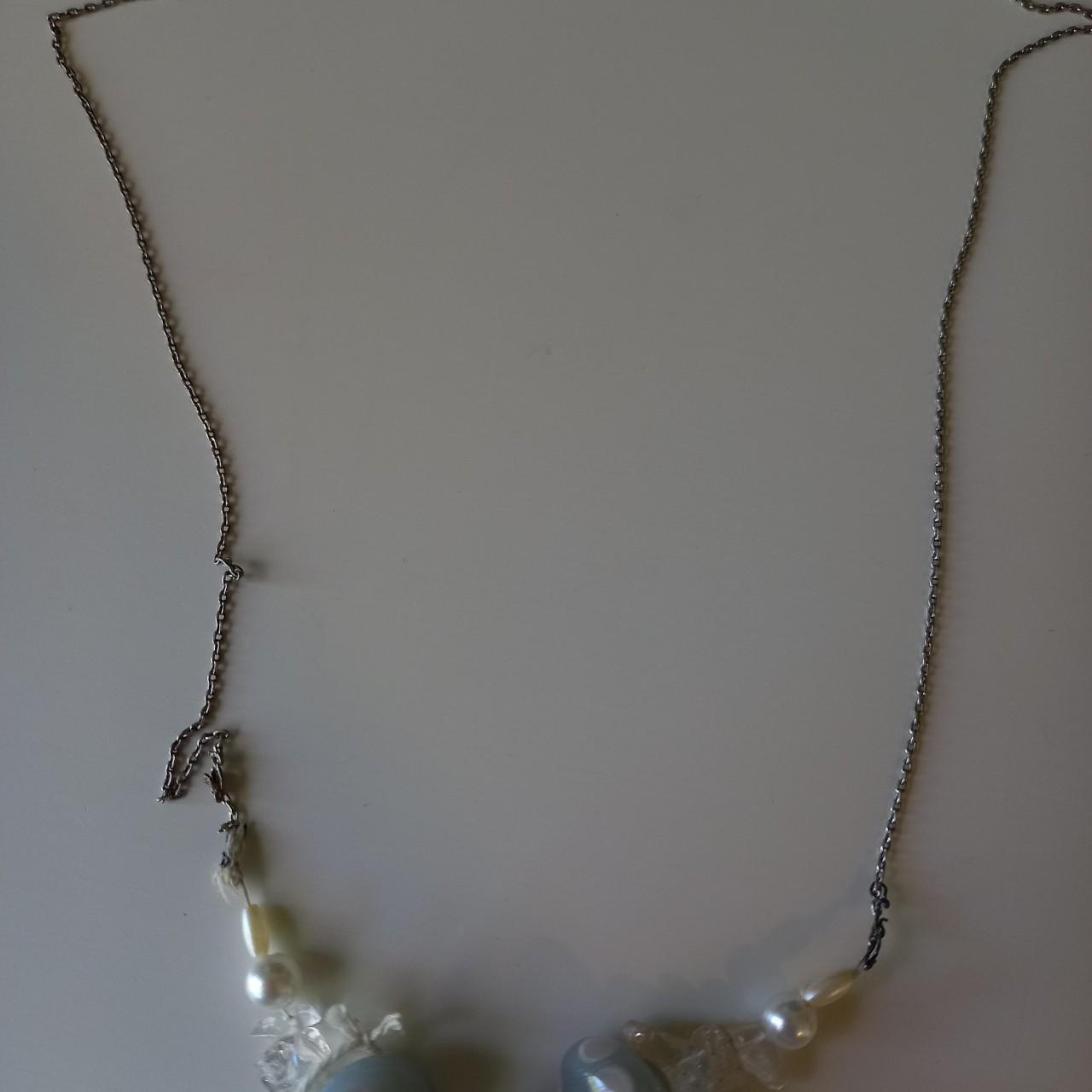 Glass and crystal bead necklace - Depop