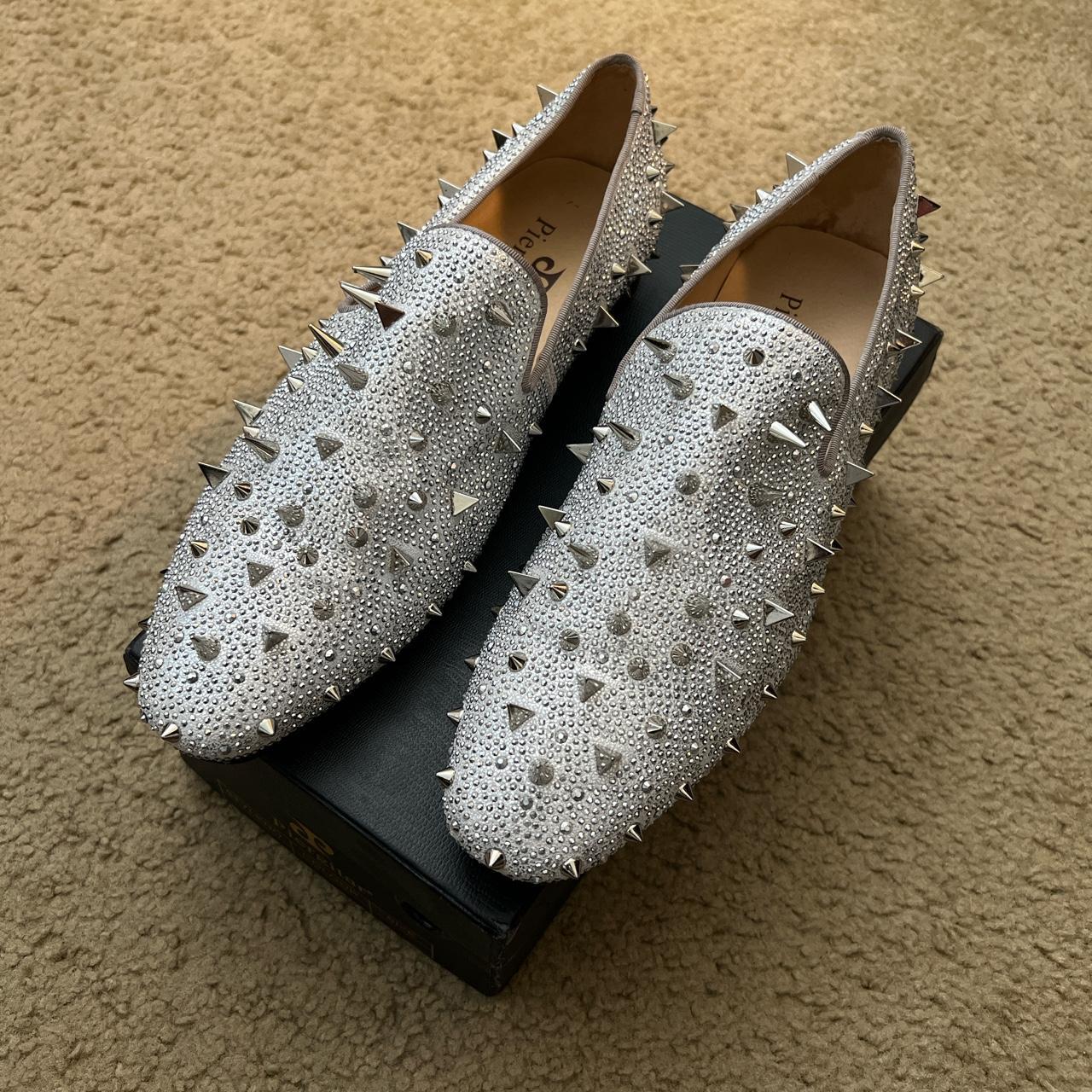 Silver prom sales shoes men