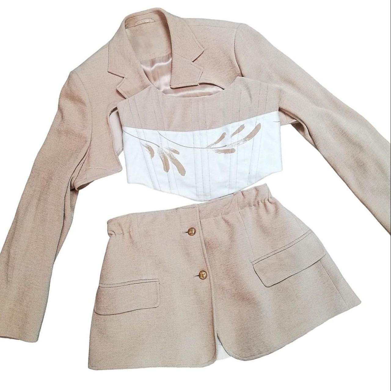 Reworked Blazer set Size S This Corset, Skirt Depop