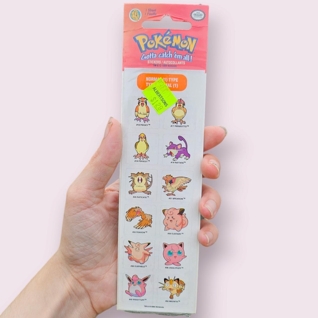 Normal Type Pokemon Sticker Sheet Pokemon Type Series 