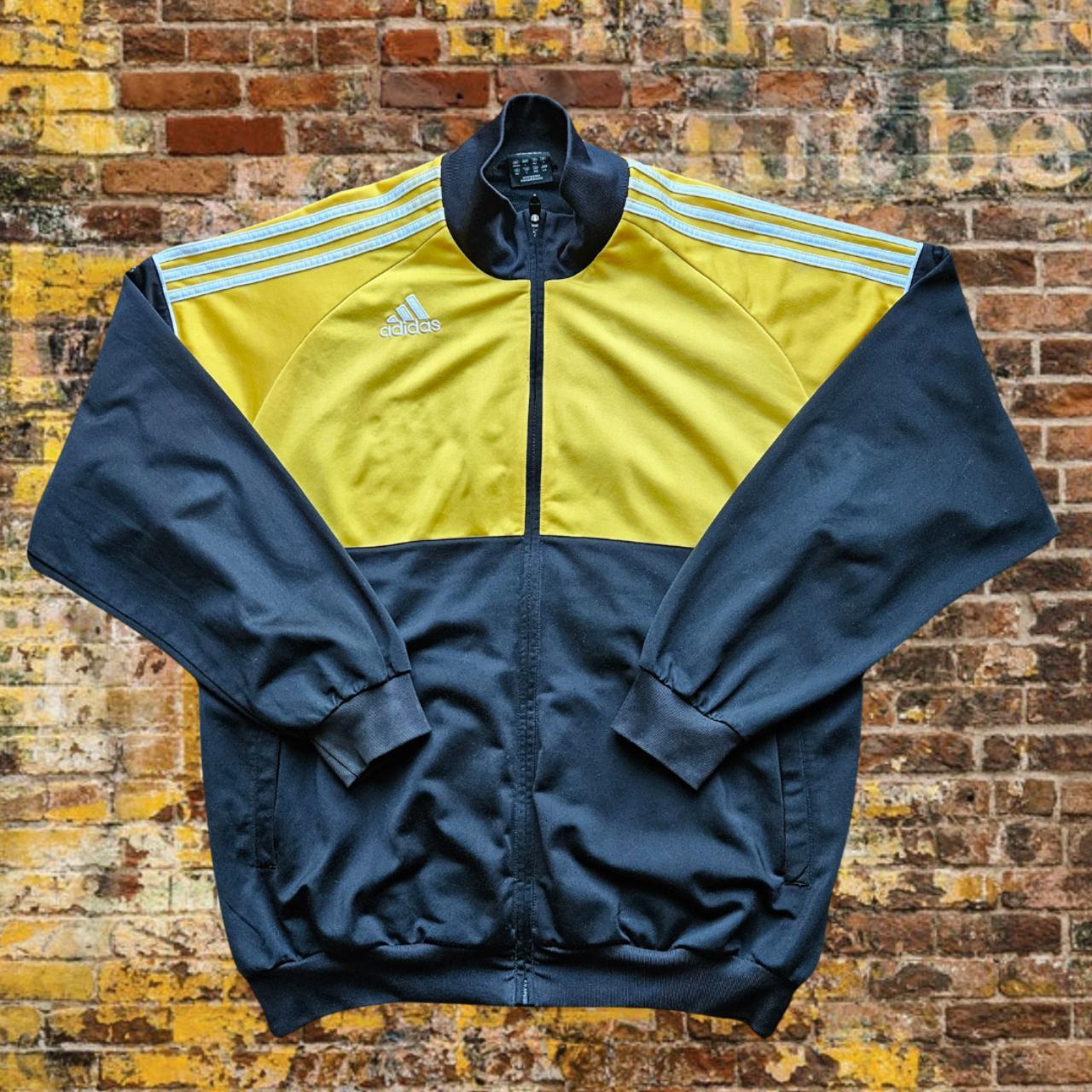 Black and yellow top adidas track jacket