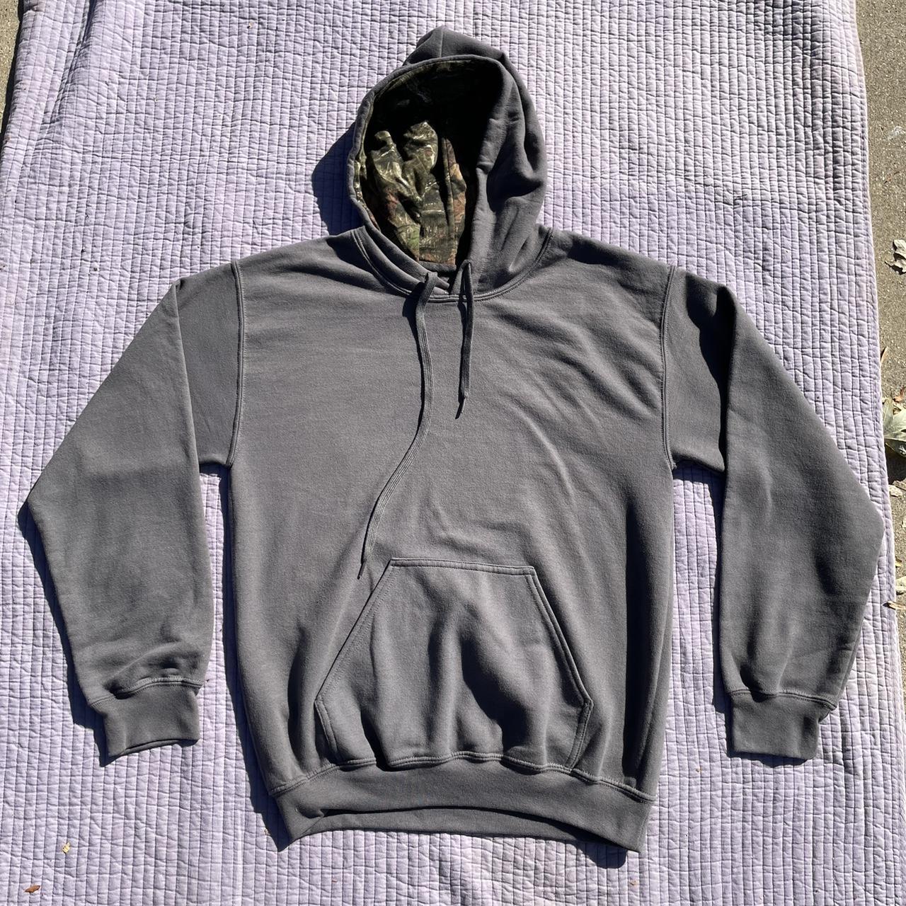 Grey Mossy Oak camo print lined hoodie! Chest:... - Depop